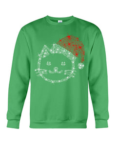 Cute Cat Face Christmas Gift For Cat Lovers T-Shirt Sweatshirt