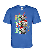 Load image into Gallery viewer, Funny Cows Ho Ho Ho Christmas Gift For Cow Lovers Guys V-Neck
