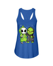 Load image into Gallery viewer, Cute Little Jack Skellington Grinch Best Friend Christmas Gift Shirt Ladies Flowy Tank