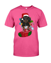Load image into Gallery viewer, Dachshund In A Sock Christmas Cute Gift For Dachshunds Lovers Guys Tee