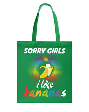 Load image into Gallery viewer, Sorry Girrls I Like Bananas Funny Tee Gift Basketweave Tote Bag