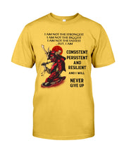 Load image into Gallery viewer, Samurai Consistent Persistent Resilient Quote T-Shirt Guys Tee