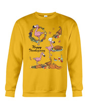 Load image into Gallery viewer, Flamingo Happy Thanksgiving Sweatshirt