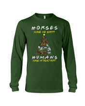 Load image into Gallery viewer, Horses Make Me Happy Christmas Tree Gift For Horse Lovers Unisex Long Sleeve