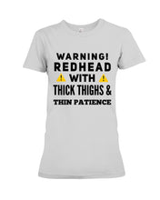 Load image into Gallery viewer, Warning Redhead With Thick Thighs Quote Mug Ladies Tee