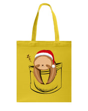 Load image into Gallery viewer, Pocket Slothmas Christmas Gift Funny T-Shirt Basketweave Tote Bag