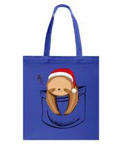 Load image into Gallery viewer, Pocket Slothmas Christmas Gift Funny T-Shirt Basketweave Tote Bag