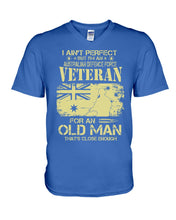 Load image into Gallery viewer, Veteran Australian Defence Force Gift For Grandpa Family Tee Guys V-Neck