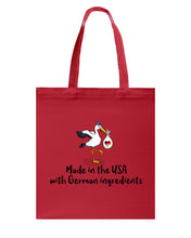 Load image into Gallery viewer, Made In The Usa With German Ingredients Tee Basketweave Tote Bag
