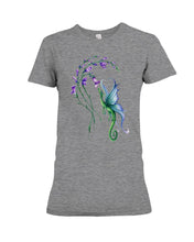 Load image into Gallery viewer, Dragon With Butterfly Wings Dragon Flowers Ladies Tee