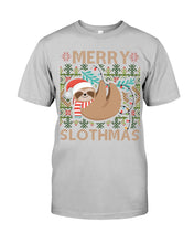 Load image into Gallery viewer, Merry Slothmas Christmas Gift For Kids Family Gift T-Shirt Guys Tee