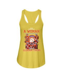 A Woman Loves Clemson Tigers Gift For Fans T-Shirt Ladies Flowy Tank