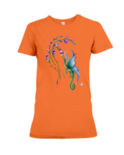 Load image into Gallery viewer, Dragon With Butterfly Wings Dragon Flowers Ladies Tee