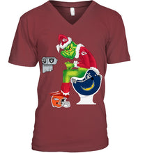 Load image into Gallery viewer, Funny Grinch Kansas Chief Christmas Gift Tee Guys V-Neck