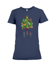 Load image into Gallery viewer, Merry Christmas Funny Dancing Skeleton Ladies Tee