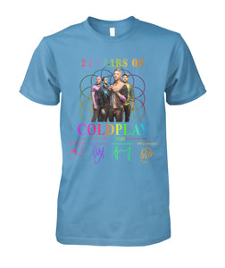 24 Years Of Coldplay Black T-Shirt Guys Tee