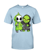 Load image into Gallery viewer, Cute Little Jack Skellington Grinch Best Friend Christmas Gift Shirt Guys Tee
