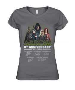 Arrow 8Th Anniversary Gift For Fans Black T-Shirt Ladies V-Neck