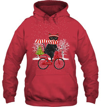 Load image into Gallery viewer, Winter Cat Riding Bicycle Christmas Gift T-Shirt Hoodie