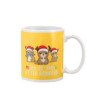Load image into Gallery viewer, Merry Ottermas All Of The Otter Reindeer Black T-Shirt Mug