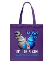Load image into Gallery viewer, Hope For Cure Diabetes Awareness Basketweave Tote Bag