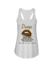 Load image into Gallery viewer, Denise A Mouth She Can't Control Quote T-Shirt Ladies Flowy Tank