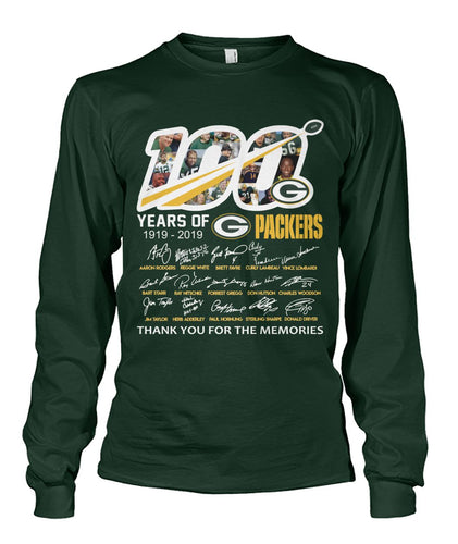 100 Years Of Greenbay Packers T-Shirt Unisex Long Sleeve