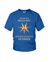 Load image into Gallery viewer, Christmas Star Swedish Julstarnor Black T-Shirt Youth Tee