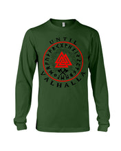 Load image into Gallery viewer, Viking Pattern Until Valhalla Tee Unisex Long Sleeve