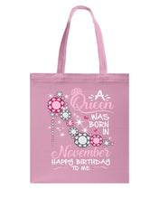 Load image into Gallery viewer, Happy Birthdat To November Queen T-Shirt Basketweave Tote Bag