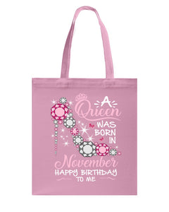 Happy Birthdat To November Queen T-Shirt Basketweave Tote Bag