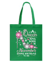 Load image into Gallery viewer, Happy Birthdat To November Queen T-Shirt Basketweave Tote Bag