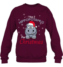 Load image into Gallery viewer, I Want A Hippopotamus For Christmas Shirt Sweatshirt