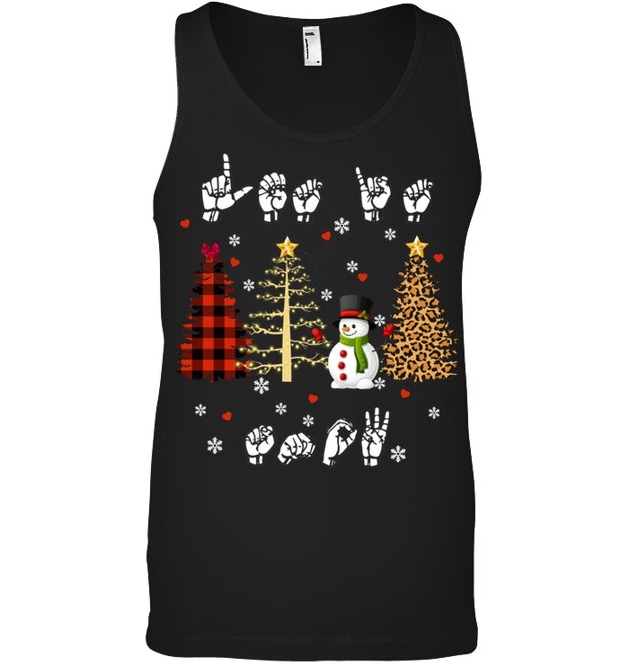 Let It Snow Christmas Snowman Asl Gift Tee Unisex Tank Top