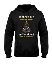 Load image into Gallery viewer, Horses Make Me Happy Christmas Tree Gift For Horse Lovers Hoodie