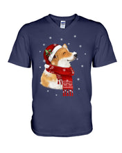 Load image into Gallery viewer, Corgi Christmas Gift Funny T-Shirt Guys V-Neck