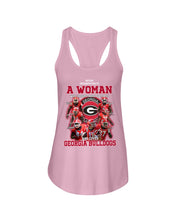 Load image into Gallery viewer, A Woman Loves Georgia Bulldogs Custom Tee Ladies Flowy Tank