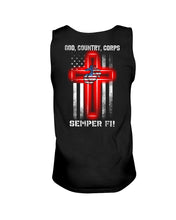Load image into Gallery viewer, God Country Corps Semper Fi Black T-Shirt Unisex Tank Top