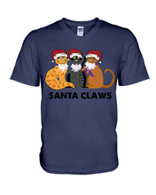 Load image into Gallery viewer, Santa Claws Funny Gift Christmas Gift For Cat Lovers Guys V-Neck