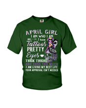 Load image into Gallery viewer, Tattoos Pretty Eyes Gift For April Girl T-Shirt Youth Tee