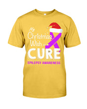 Load image into Gallery viewer, Epilepsy Awareness - My Christmas Wish Is A Cure Guys Tee