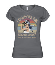 Load image into Gallery viewer, Dallas Cowboys Girl Classy Sassy Ladies V-Neck
