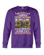 Load image into Gallery viewer, Vietnam Vetera Regret Nothing Black T-Shirt Sweatshirt