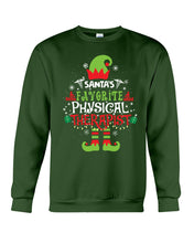 Load image into Gallery viewer, Santa's Favorite Physical Therapist Black T-Shirt Sweatshirt