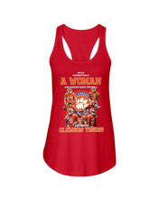 Load image into Gallery viewer, A Woman Loves Clemson Tigers Gift For Fans T-Shirt Ladies Flowy Tank