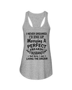 I Marry A Freaking Awesome Husband Gift For Wife T-Shirt Ladies Flowy Tank