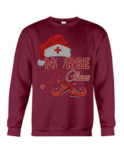 Load image into Gallery viewer, Merry Christmas Nurse Claus Black T-Shirt Sweatshirt