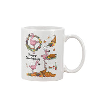 Load image into Gallery viewer, Flamingo Happy Thanksgiving Mug