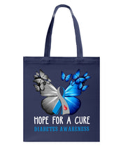 Load image into Gallery viewer, Hope For Cure Diabetes Awareness Basketweave Tote Bag