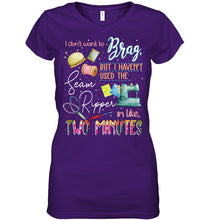 Load image into Gallery viewer, Brag Sean Ripper In Two Minutes Funny T-Shirt Ladies V-Neck